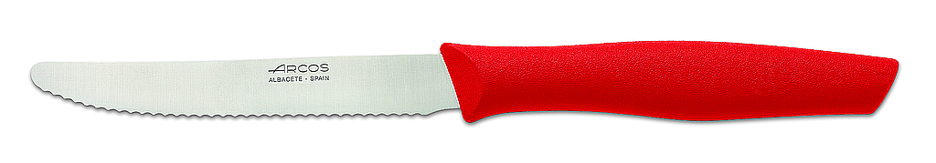 serrated table knife 110 mm red