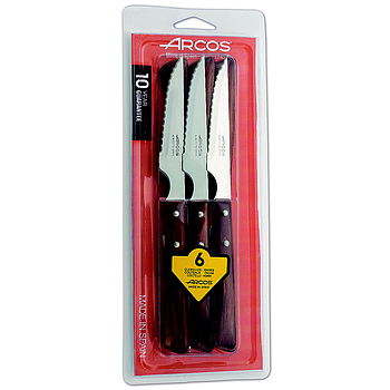 set of 6 steak knives wood handle 371500
