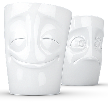 350ml Mug set no.2-350ml- Cheery & Baffled Blanc