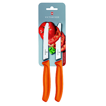 Carte 2 Couteaux Tomate Victorinox Swissclassic Orange