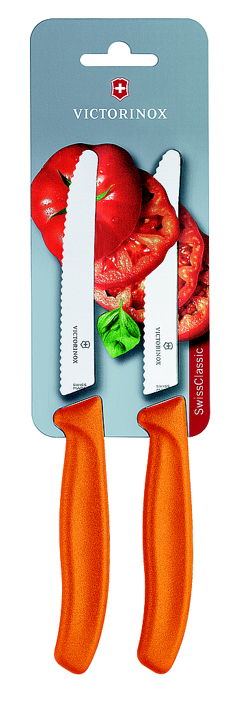 Carte 2 Couteaux Tomate Victorinox Swissclassic Orange