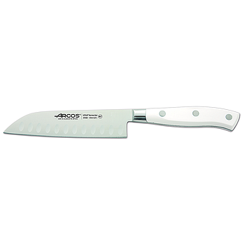 santoku knife with 140 mm honeycombed blade